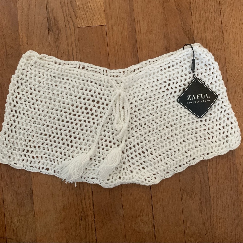 Zaful draw string crocheted booty shorts